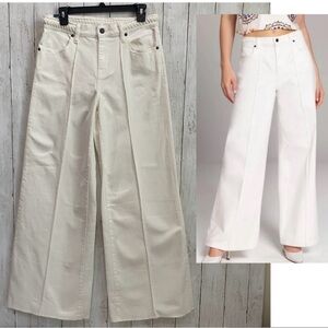 Johnny Was Braided Wide Leg Jeans Women's Sz 28 White Retail $278 NWT High Rise